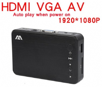 Full HD 1080P Media Player Center MultiMedia Video Player Media box with HDMI-compatible VGA AV USB SD/MMC mkv H.264